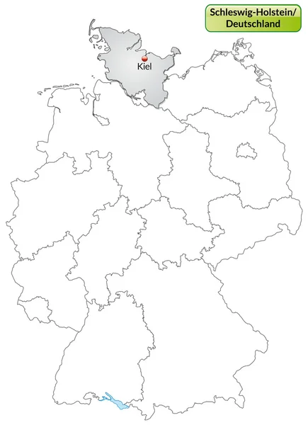 Kaart van Sleeswijk-Holstein — Stockvector