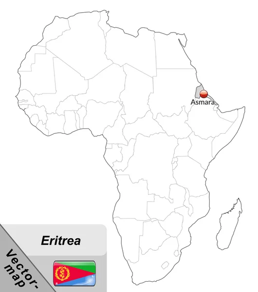 Karte von Eritrea — Stockvektor