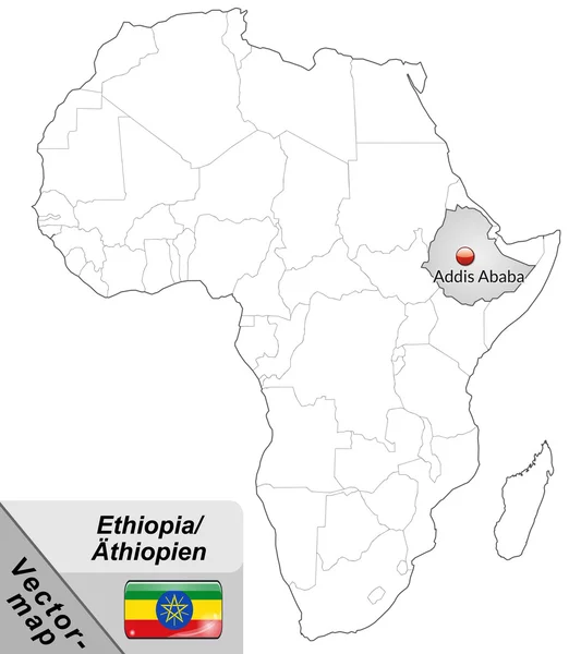 Mapa z Etiopie — Stockový vektor