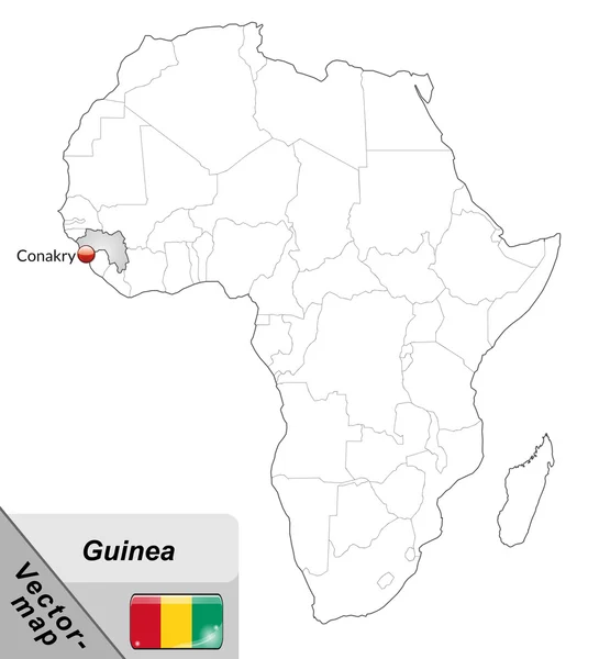 几内亚的地图 — 图库矢量图片