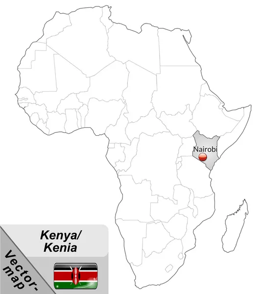 Карта Кении — стоковый вектор
