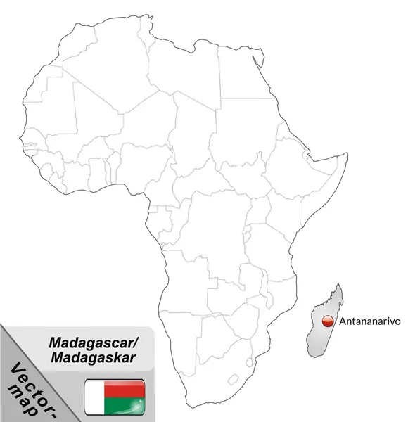 Карта Мадагаскара — стоковый вектор