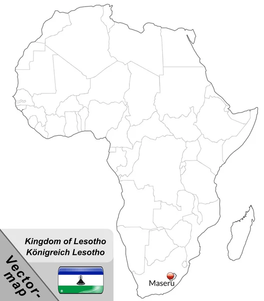 Карта Лесото — стоковый вектор