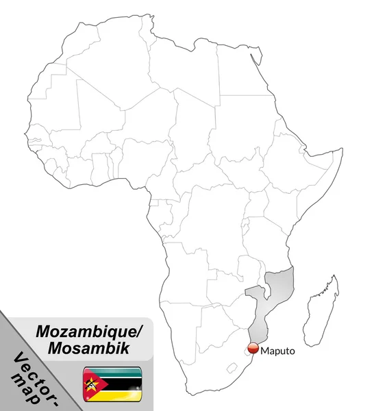 O mapa de moçambique —  Vetores de Stock