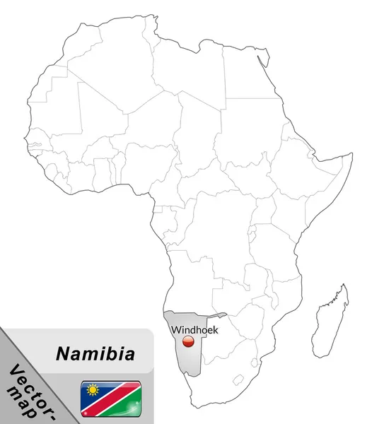 Kaart van Namibië — Stockvector