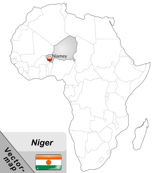 La mappa di Niger — Vettoriale Stock