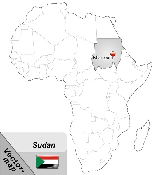 Mapa w Sudanie — Wektor stockowy