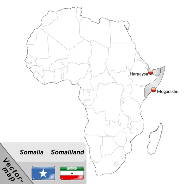 Карта Сомали — стоковый вектор