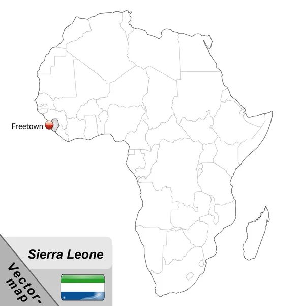 El mapa de Sierra Leona — Vector de stock