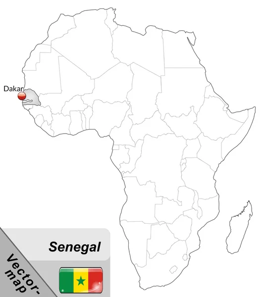 Kaart van senegal — Stockvector