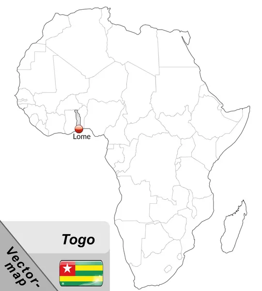 La carte de Togo — Image vectorielle