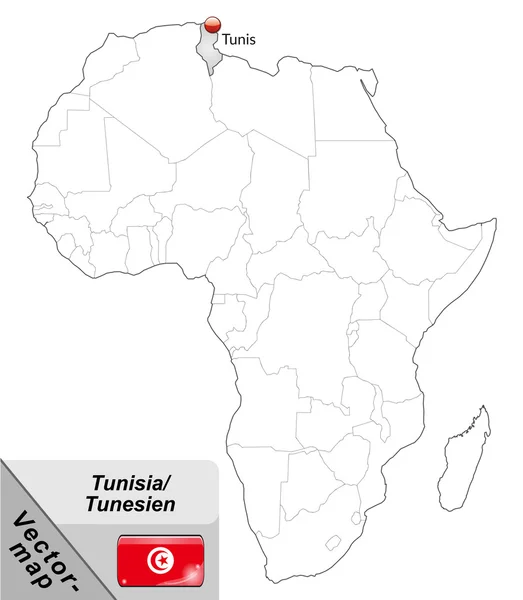 Map of tunisia — Stock Vector