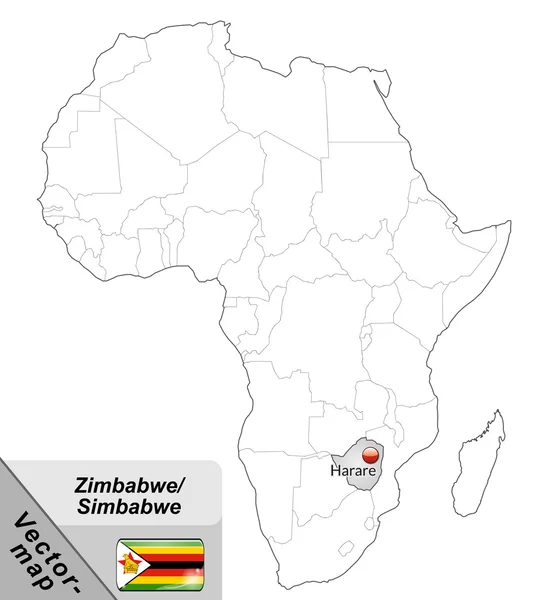 Map of Zimbabwe — Stock Vector