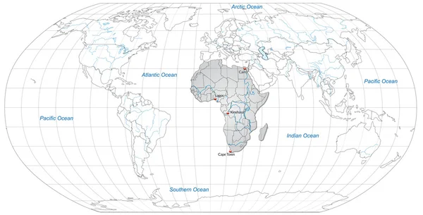 Mapa da África — Vetor de Stock