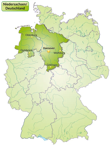 Карта Нижней Саксонии — стоковый вектор