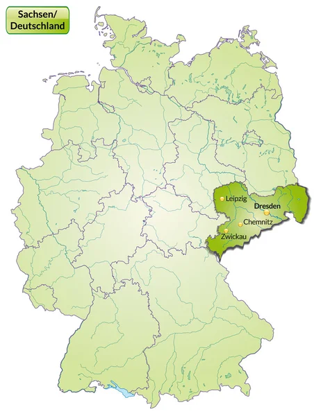 Mapa online de Sajonia — Vector de stock