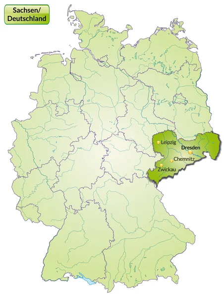 Mapa Saska — Stockový vektor