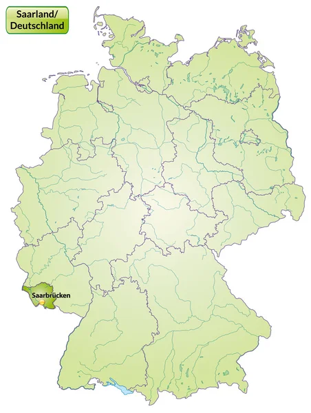 Map of Saarland — Stock Vector