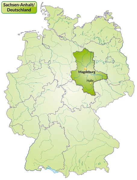 O mapa de Saxony-Anhalt — Vetor de Stock