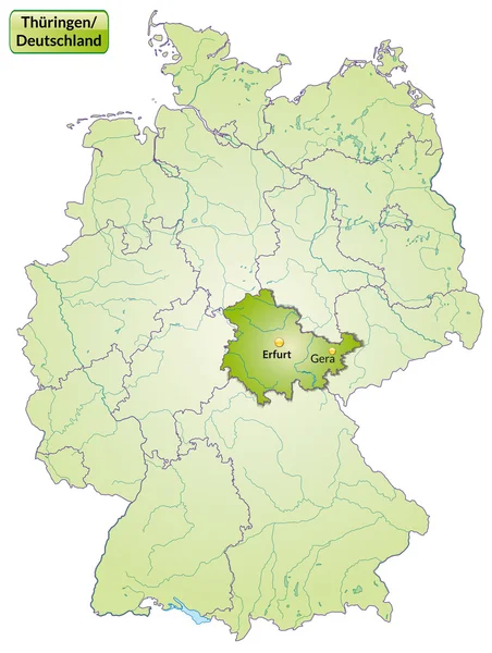 O mapa de Thuringia — Vetor de Stock