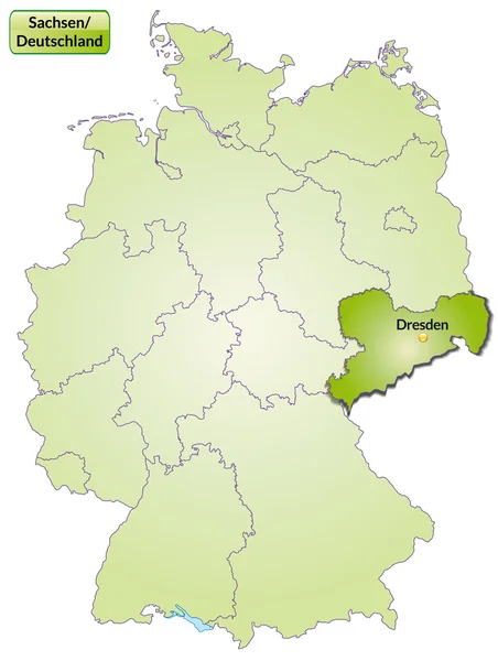 Karte von Sachsen — Stockvektor