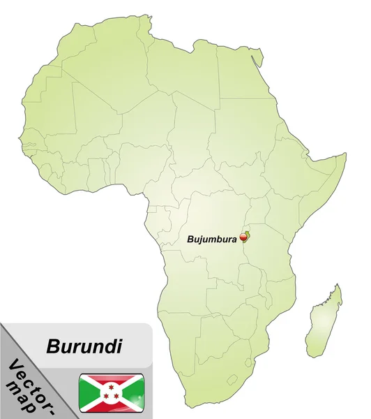 Mapa Burundi — Stockový vektor