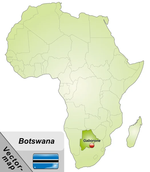 La carte de Botswana — Image vectorielle