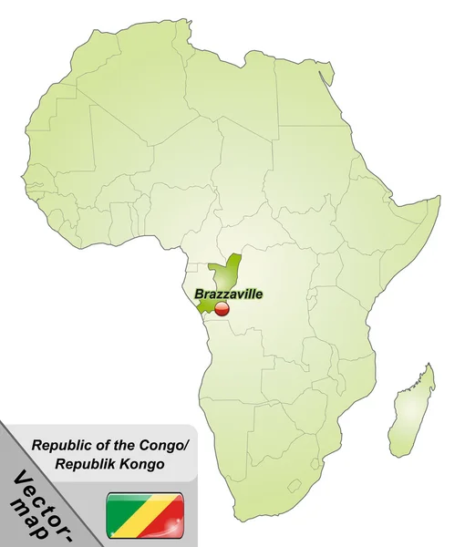 काँगो प्रजासत्ताक नकाशा — स्टॉक व्हेक्टर