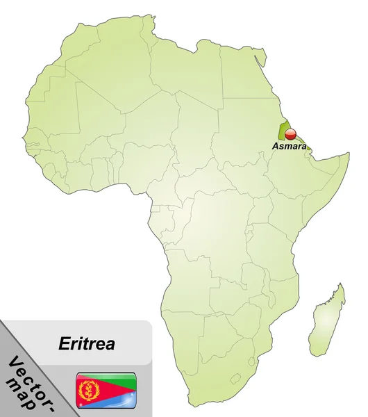 La mappa di Eritrea — Vettoriale Stock