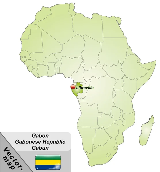 Mapa Gabonu — Stockový vektor