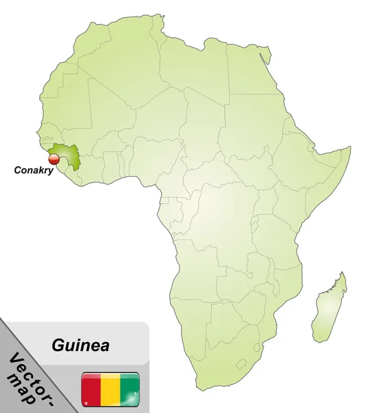 O mapa de Guiné —  Vetores de Stock