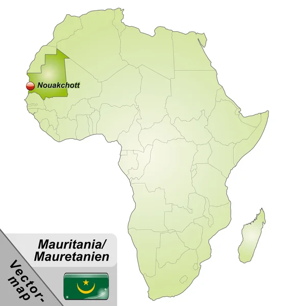 Карта Мавритании — стоковый вектор