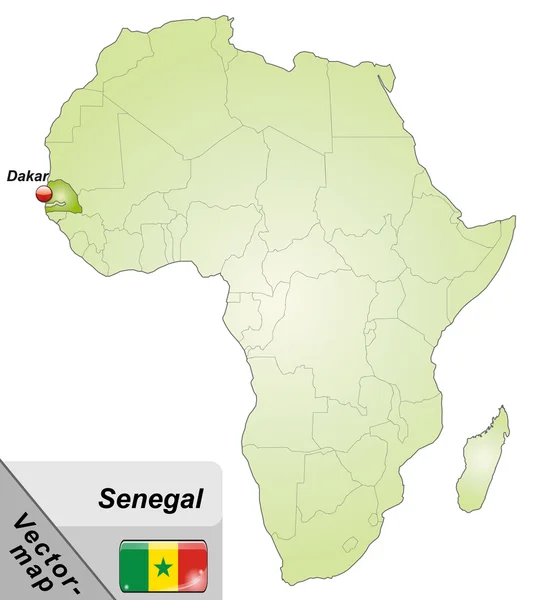 Карта Сенегала — стоковый вектор