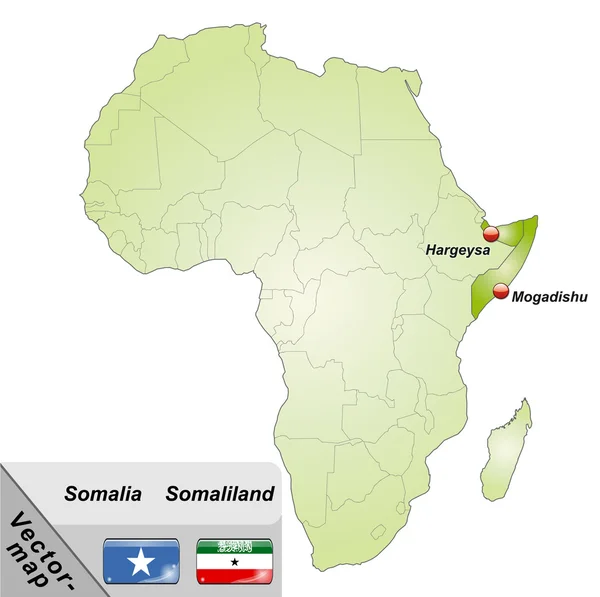 Mapę Somalii — Wektor stockowy