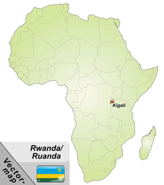 El mapa de Ruanda — Archivo Imágenes Vectoriales