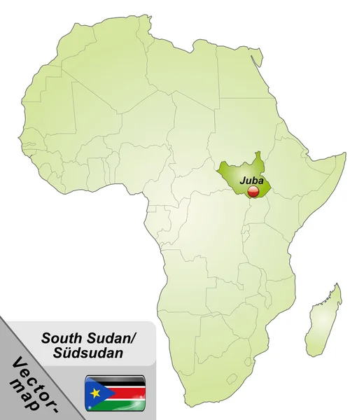 Mapa Sudanu Południowego — Wektor stockowy