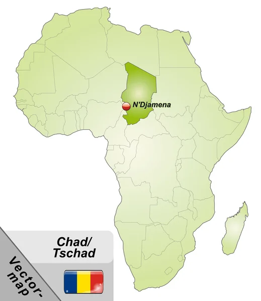 Na mapě Čadu — Stockový vektor