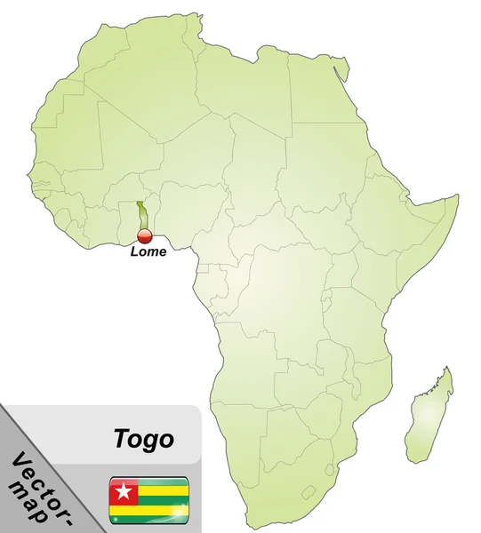 Mapa online de togo — Archivo Imágenes Vectoriales