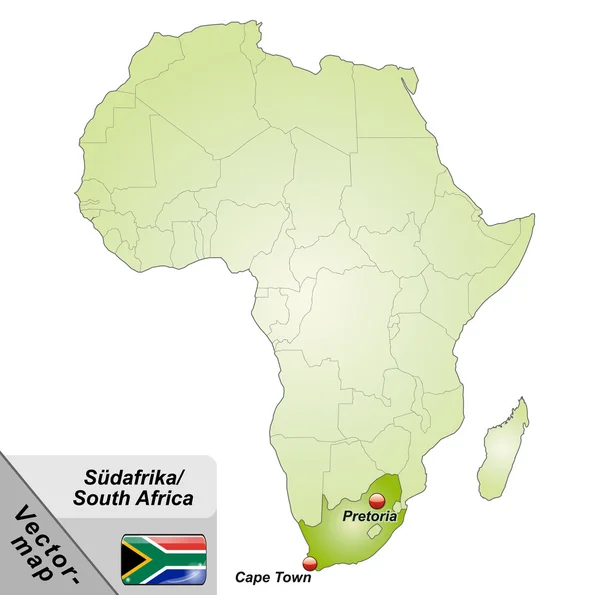南部非洲地图a — 图库矢量图片