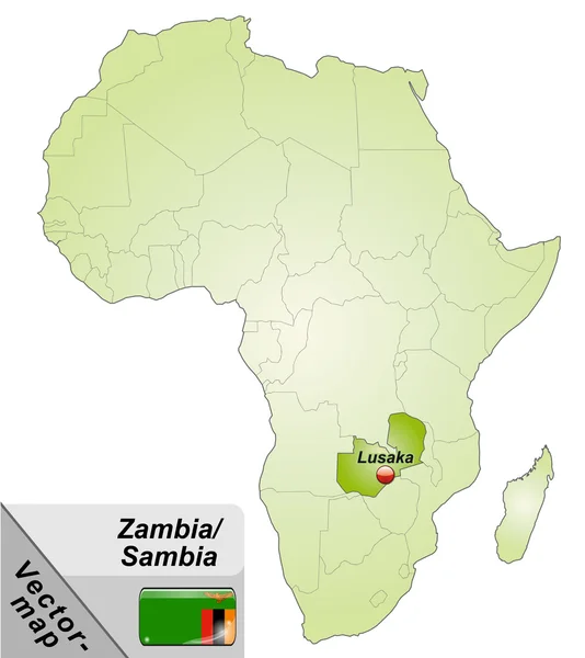 Mapa Zambie — Stockový vektor