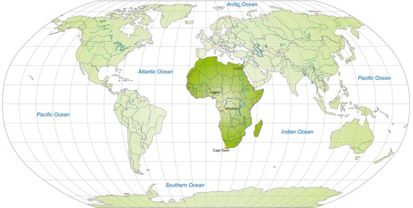 Karte von Afrika — Stockvektor
