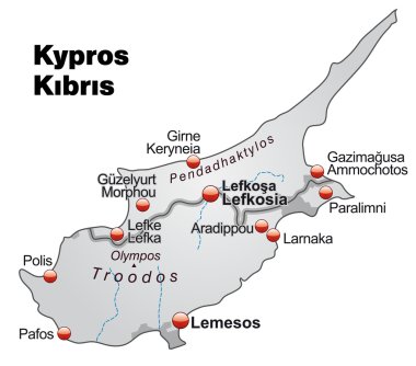 Map of Cyprus clipart