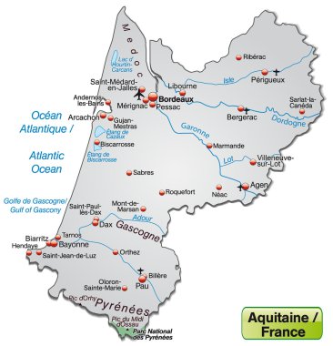 aquitaine Haritası