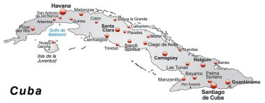 Map of Cuba clipart