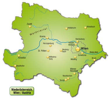 Map of Lower Austria clipart