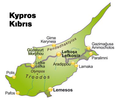 Map of Cyprus clipart