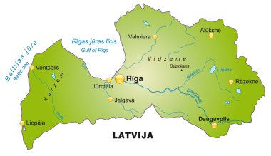 Map of Latvia clipart
