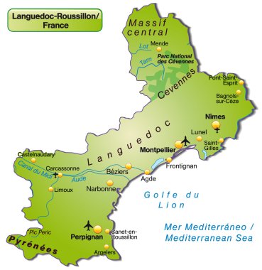 languedoc-roussillon Haritası