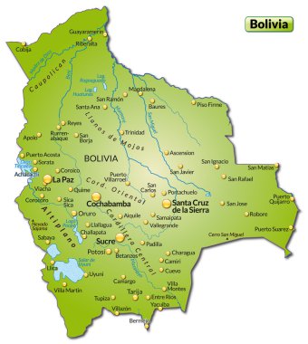 Map of Bolivia clipart