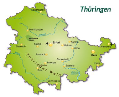 Map of thuringia clipart